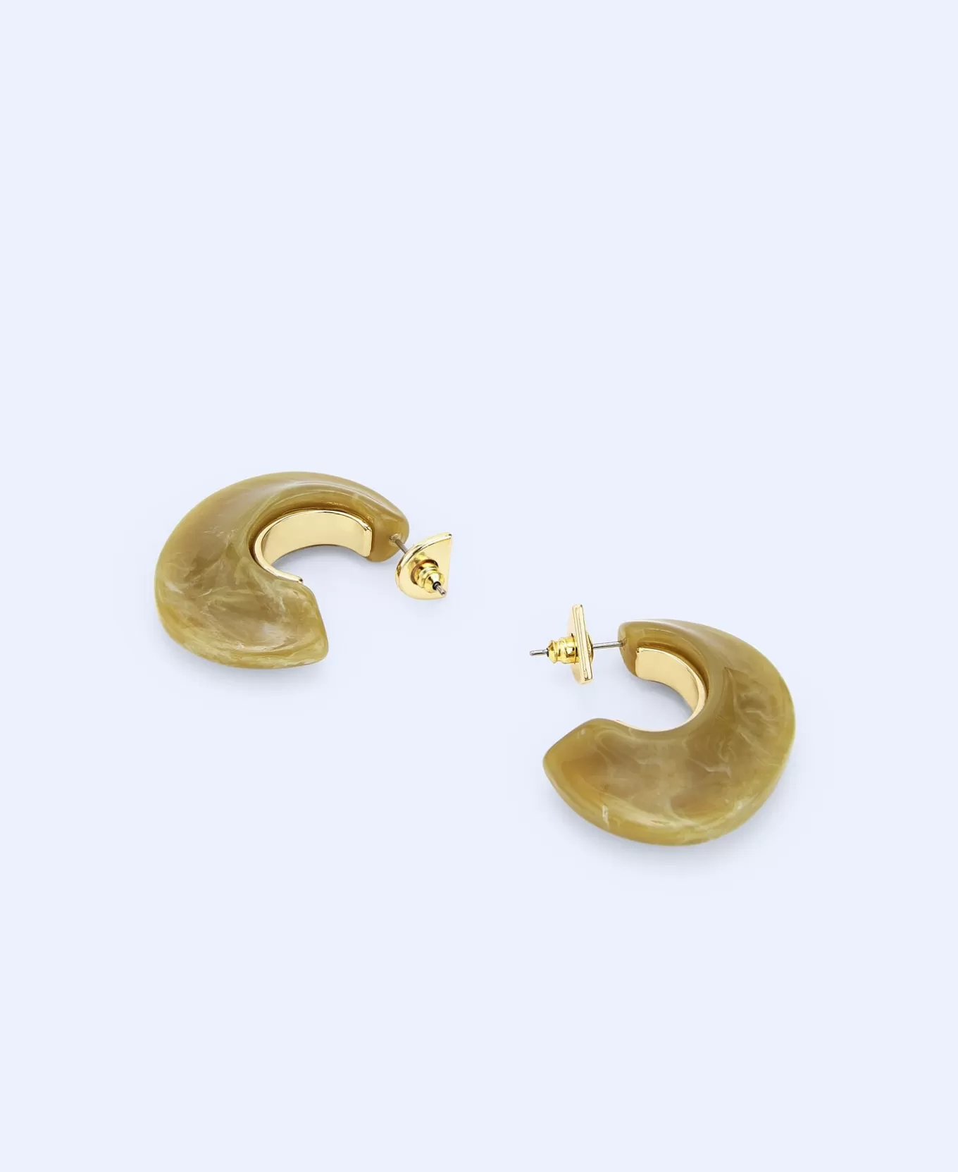 Femme Adolfo Dominguez Boucles D'Oreilles En Resine Et Metal