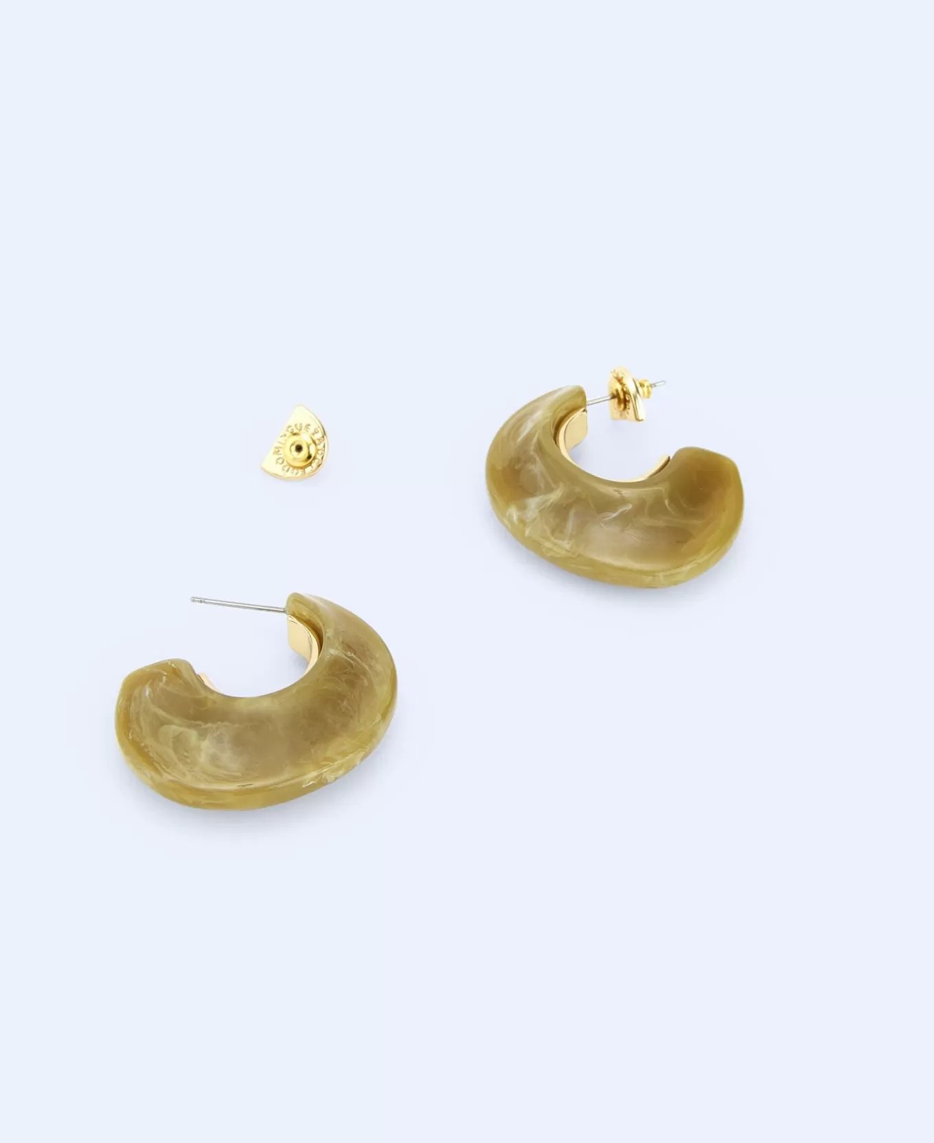 Femme Adolfo Dominguez Boucles D'Oreilles En Resine Et Metal