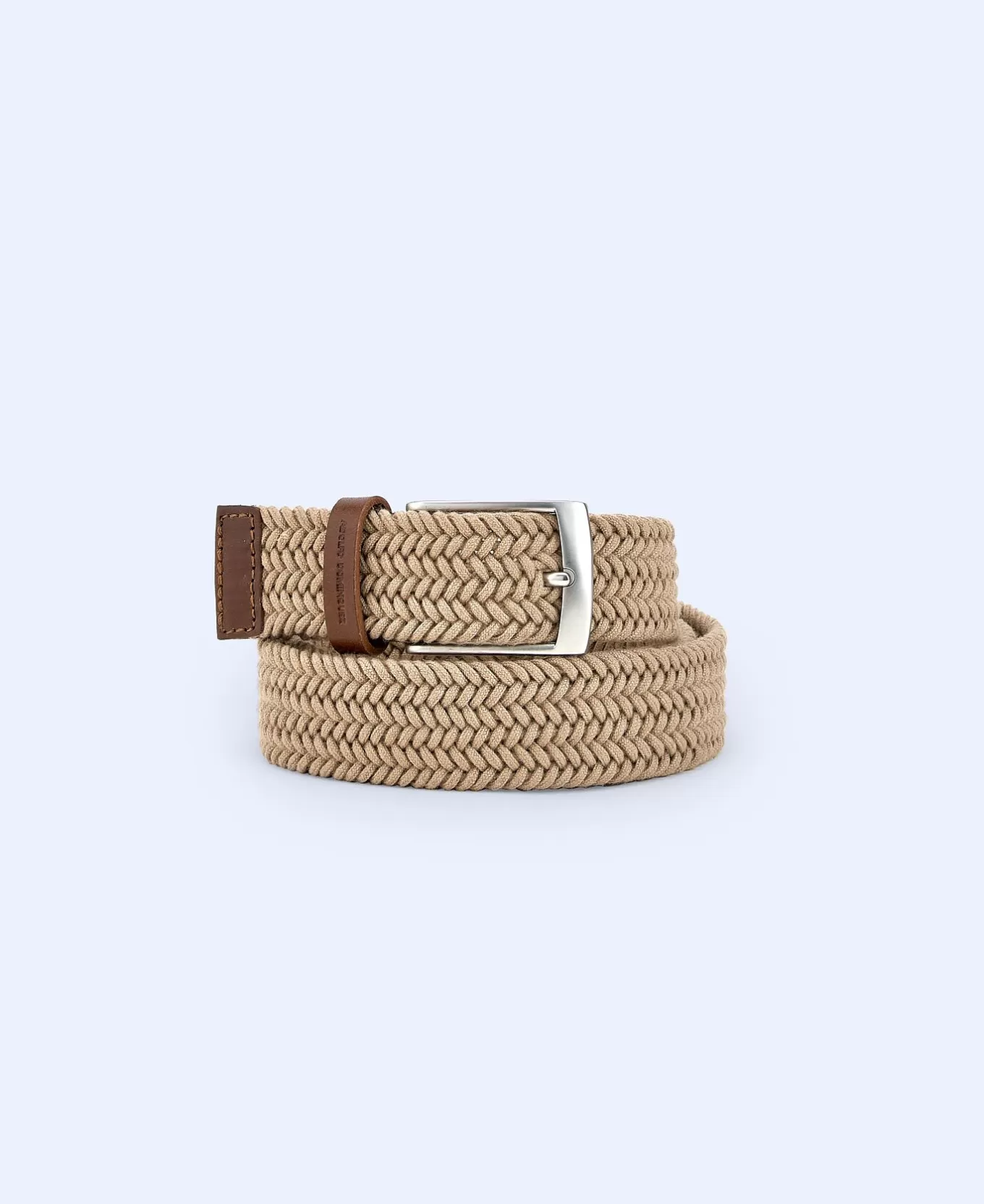 Homme Adolfo Dominguez Ceinture Tressee En Cuir Et Coton