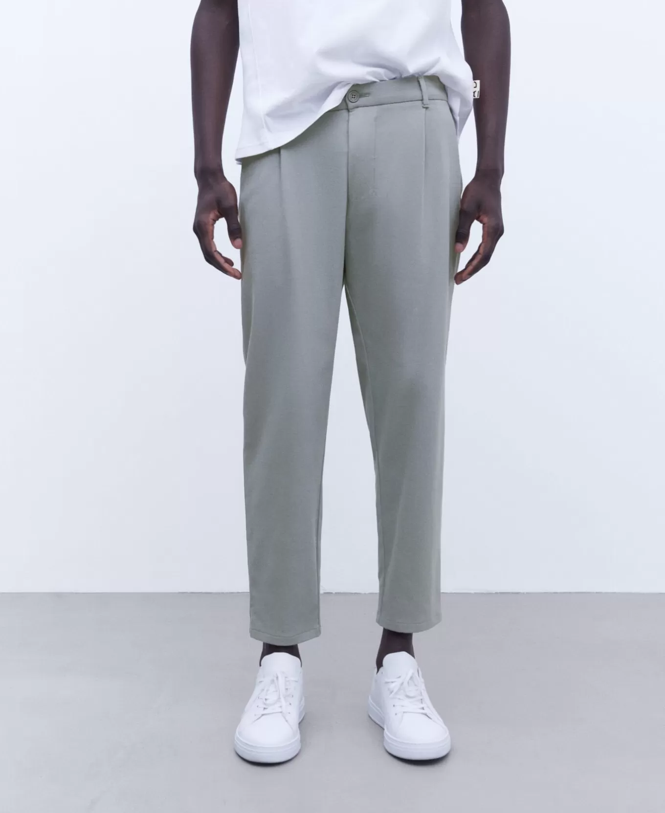 Homme Adolfo Dominguez Pantalon Chino Ample Avec Pinces