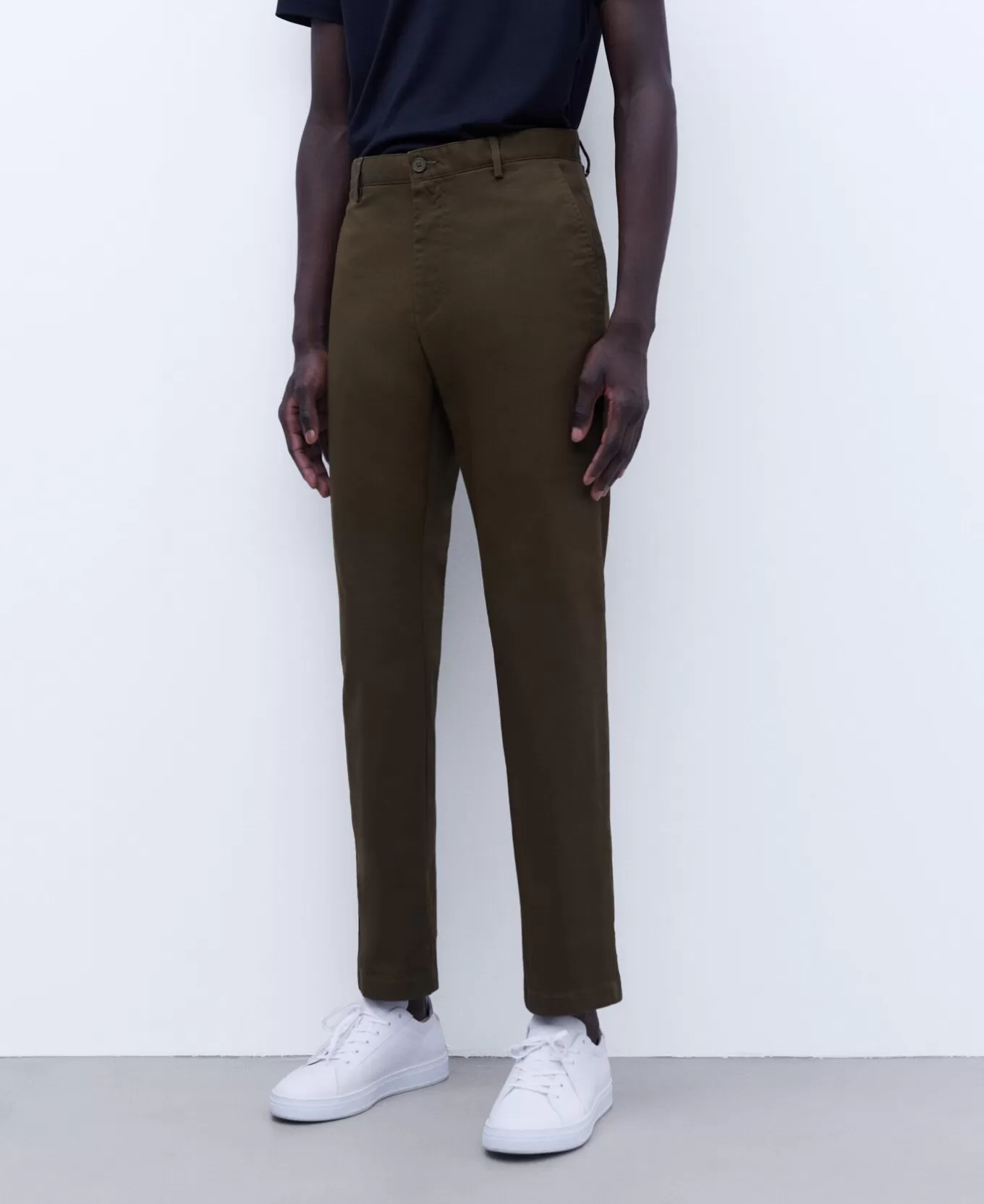 Homme Adolfo Dominguez Pantalon Chino En Coton Serge