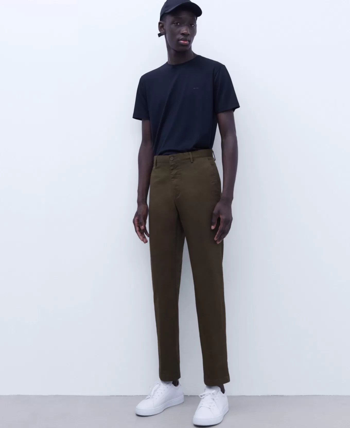 Homme Adolfo Dominguez Pantalon Chino En Coton Serge