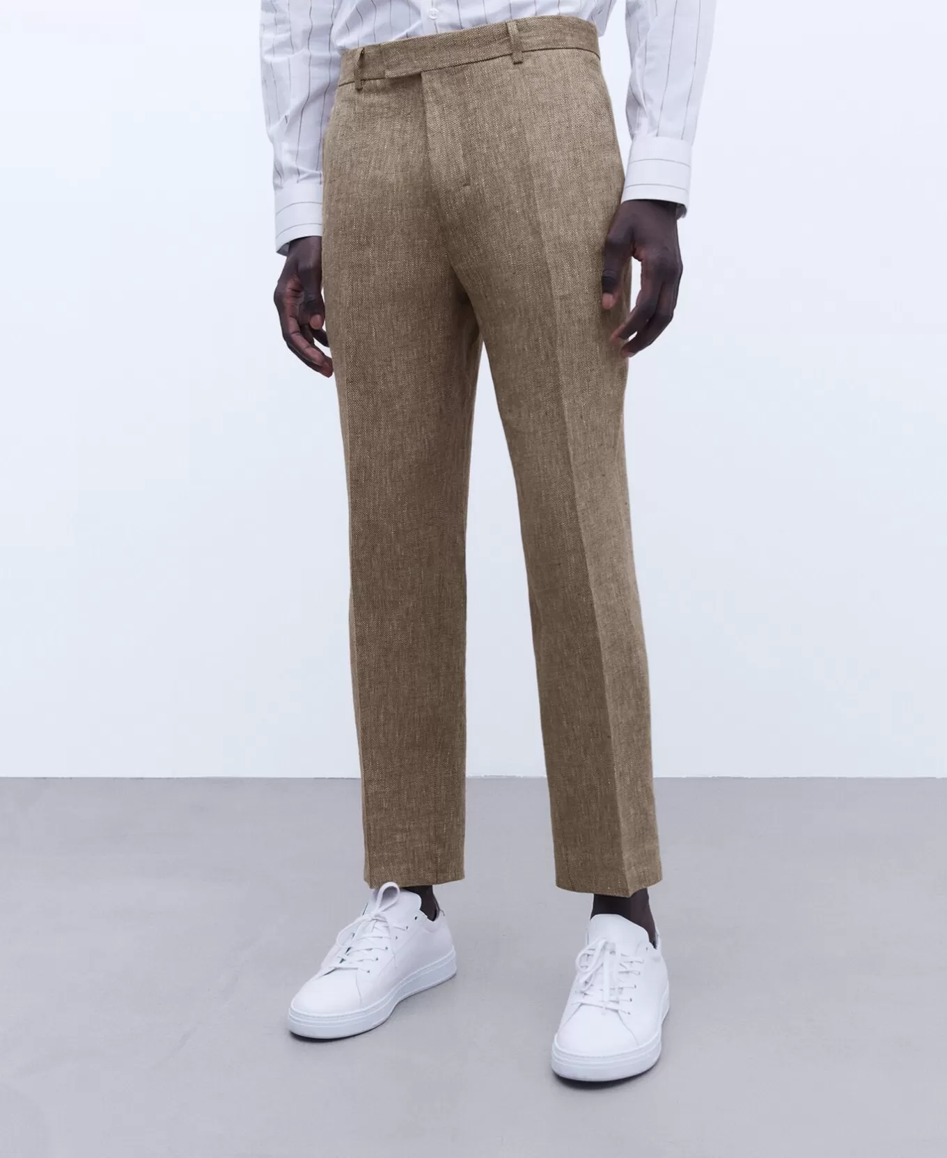 Homme Adolfo Dominguez Pantalon De Costume En Lin Europeen