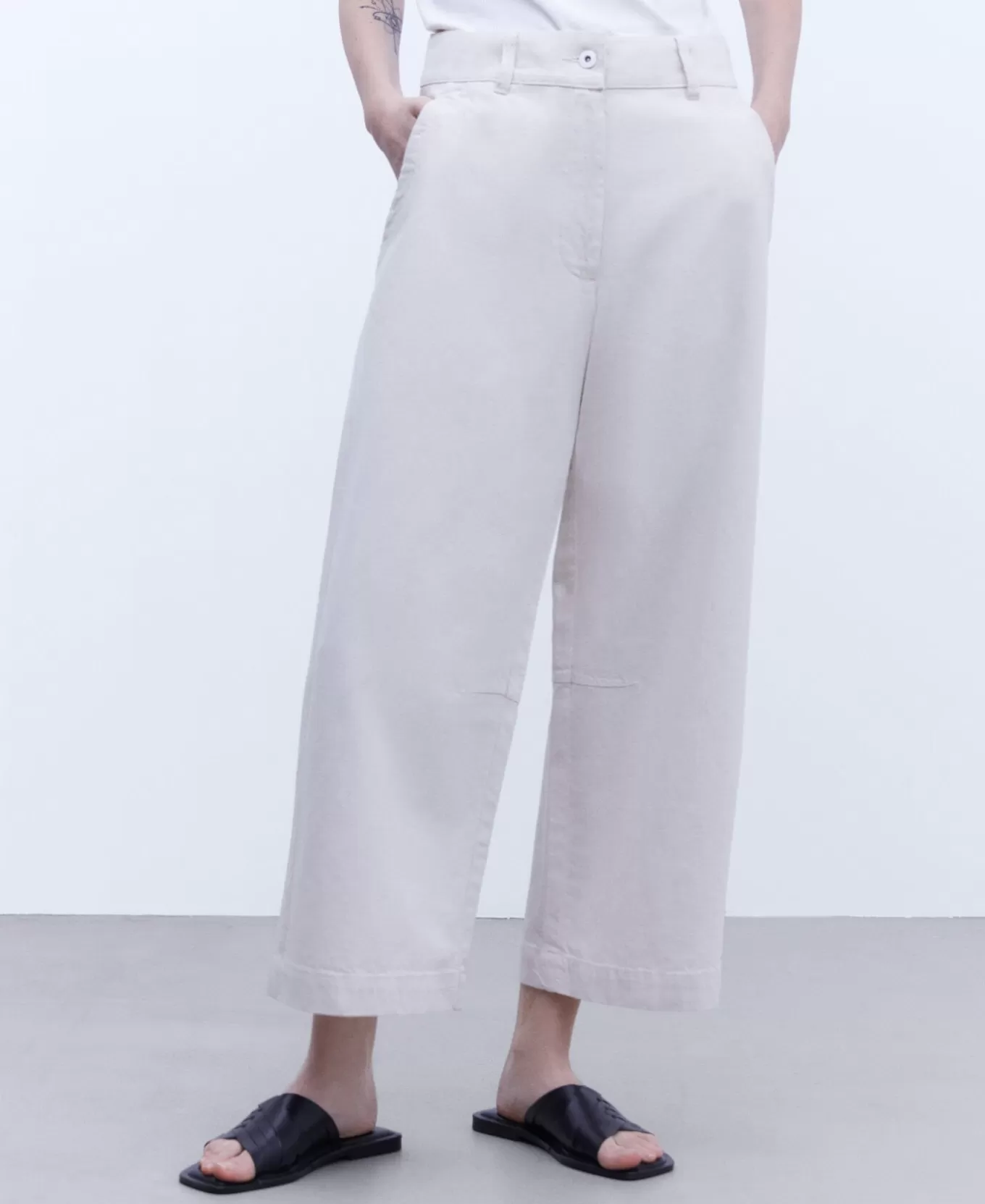 Femme Adolfo Dominguez Pantalon Denim En Coton Et Lin