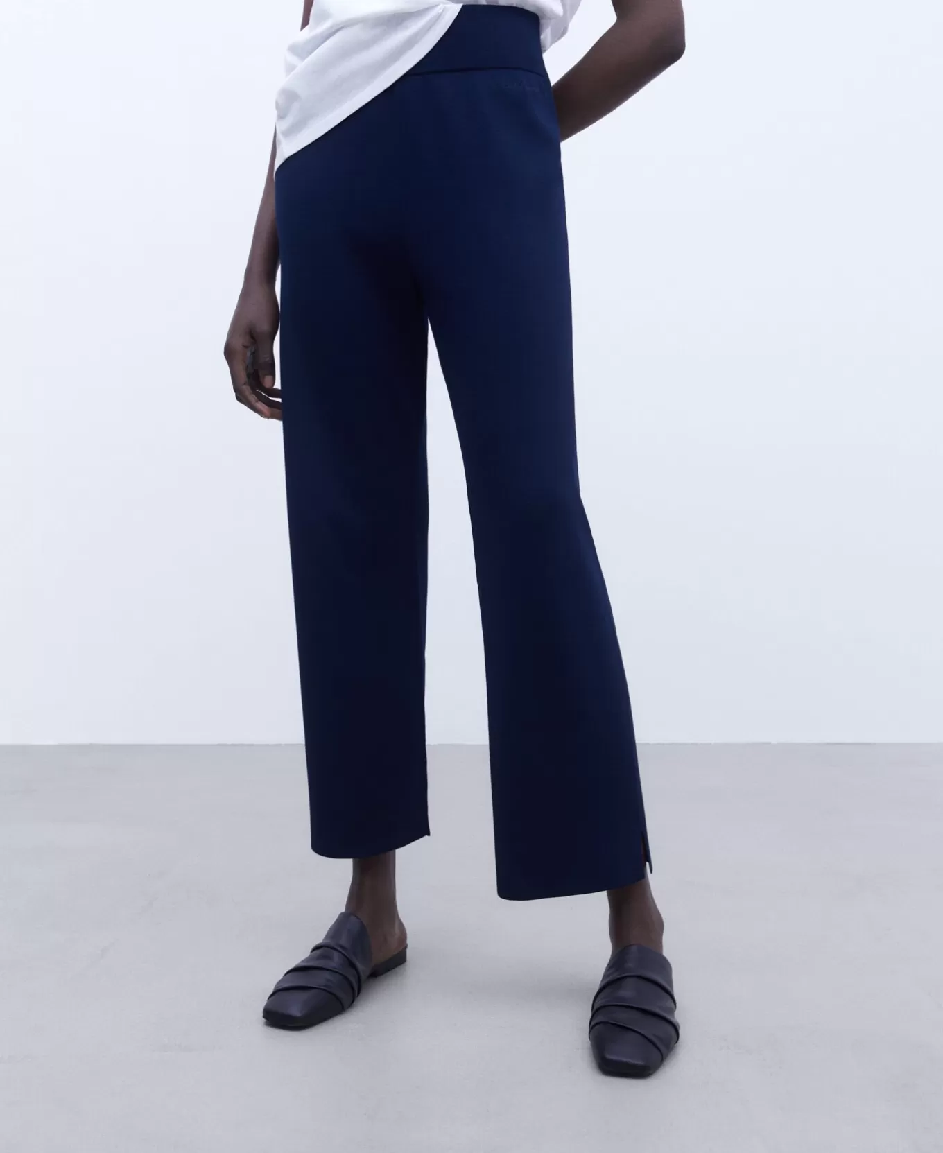 Femme Adolfo Dominguez Pantalon En Maille Coupe Droite