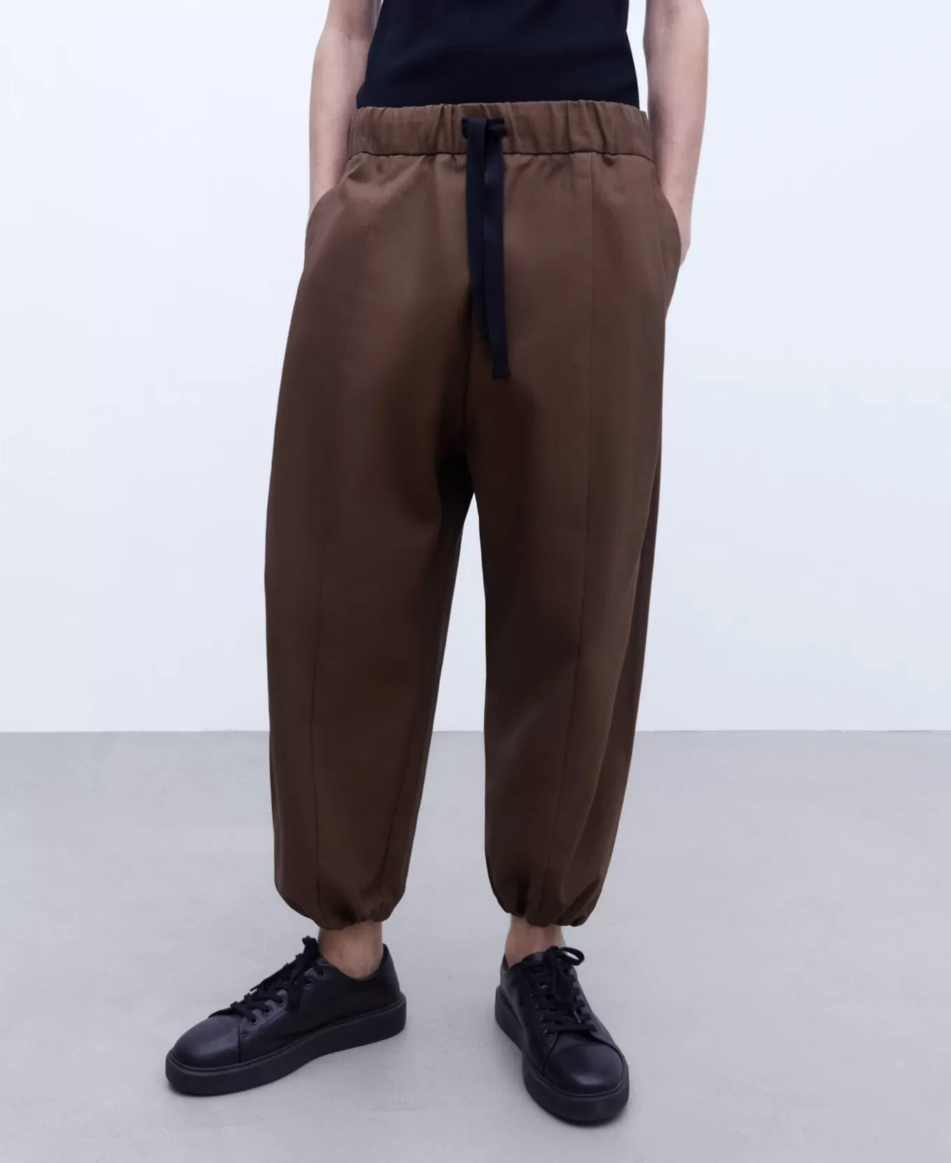 Homme Adolfo Dominguez Pantalon Oversize En Coton Cire