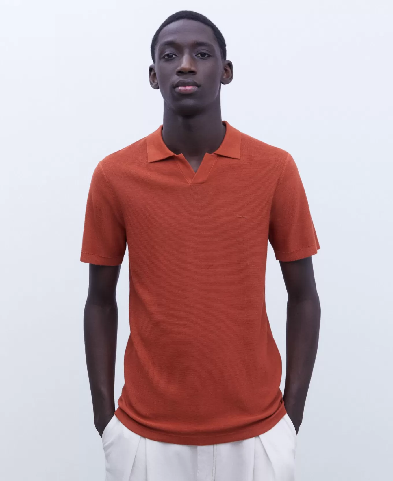 Homme Adolfo Dominguez Polo Regular Fit Sans Boutons