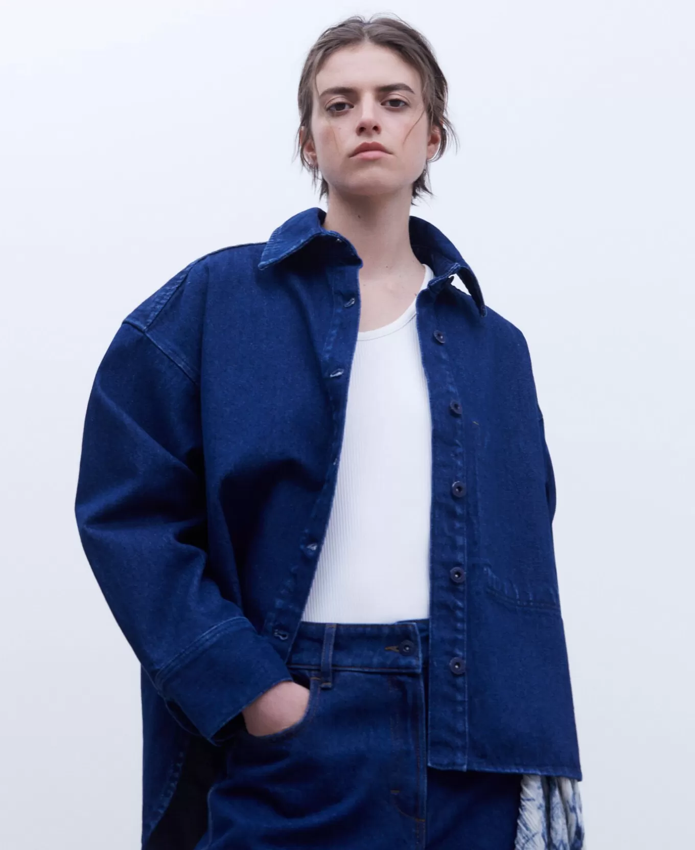 Femme Adolfo Dominguez Surchemise En Jean Oversize