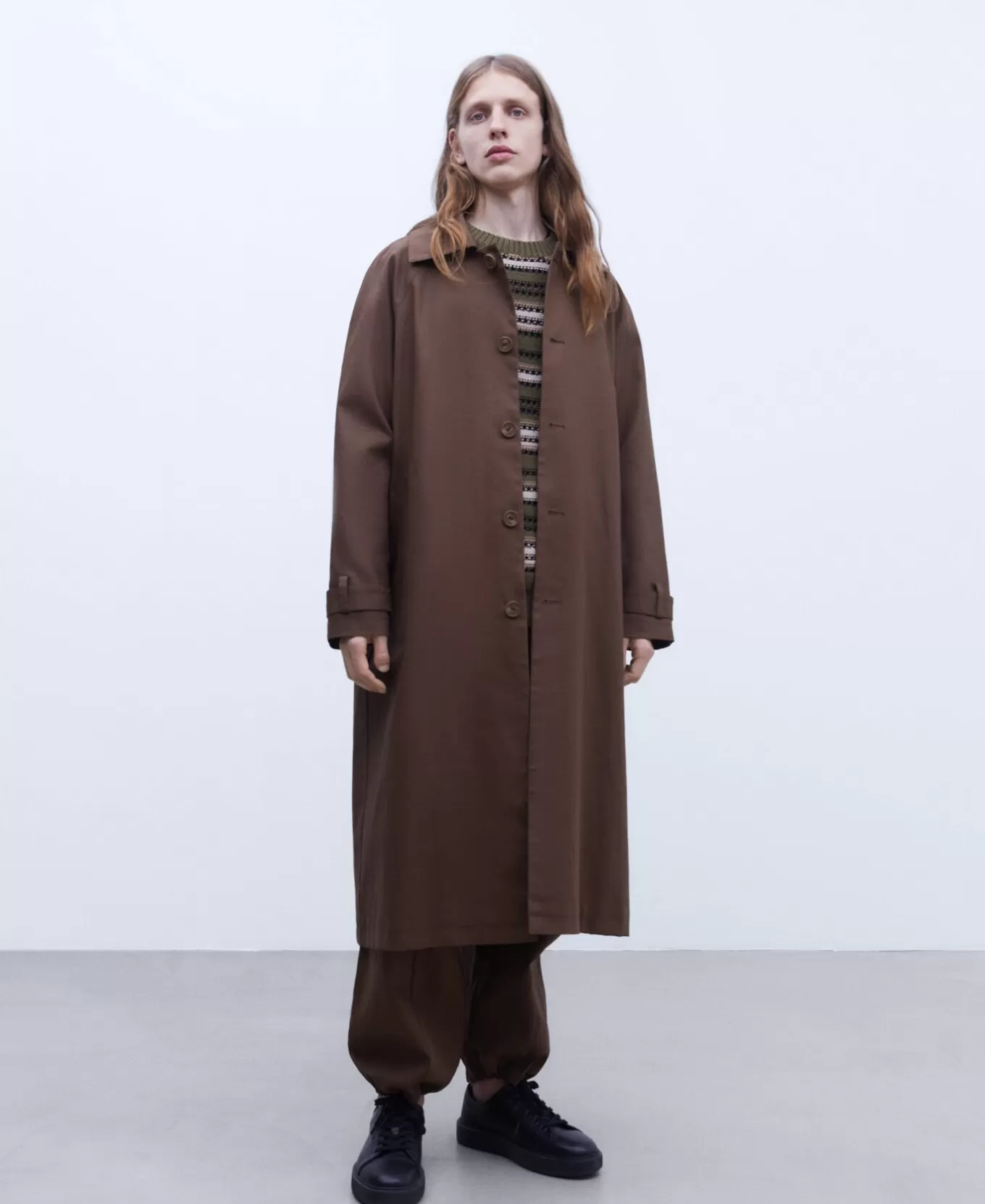 Homme Adolfo Dominguez Trench Oversize En Coton Cire