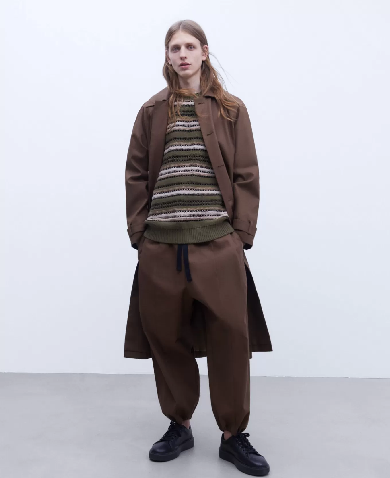 Homme Adolfo Dominguez Trench Oversize En Coton Cire